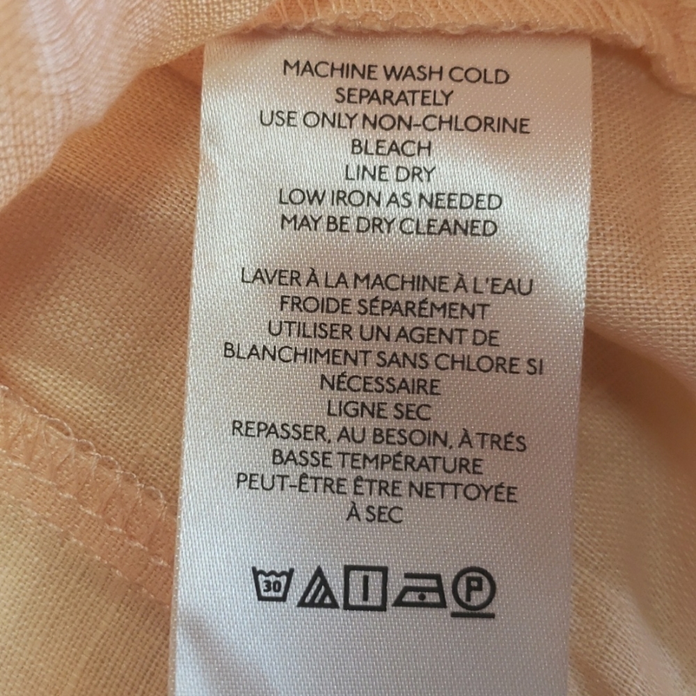 Free People Peach Ruffle Button-Front Top - Picture 6 of 10